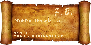 Pfeffer Borbála névjegykártya